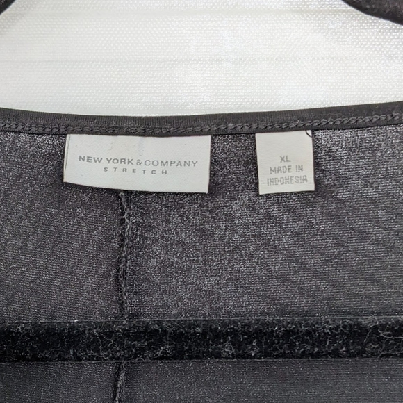 XL New York & Company Black Split Sleeve Shirt - Picture 4 of 4